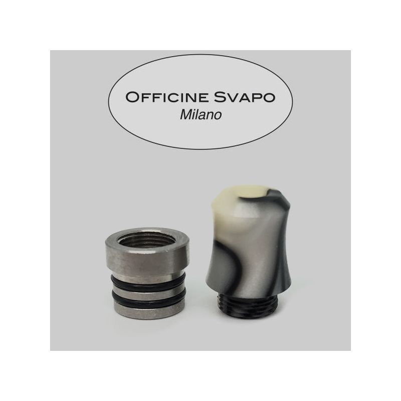 Officine Svapo Milano - Drip Tip Mod. HORSE Metacrilato Avorio / Nero